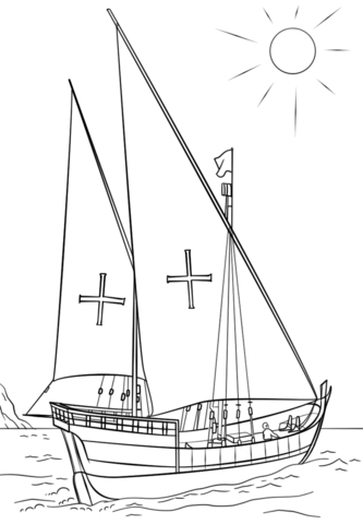 Portuguese Caravel Coloring Page